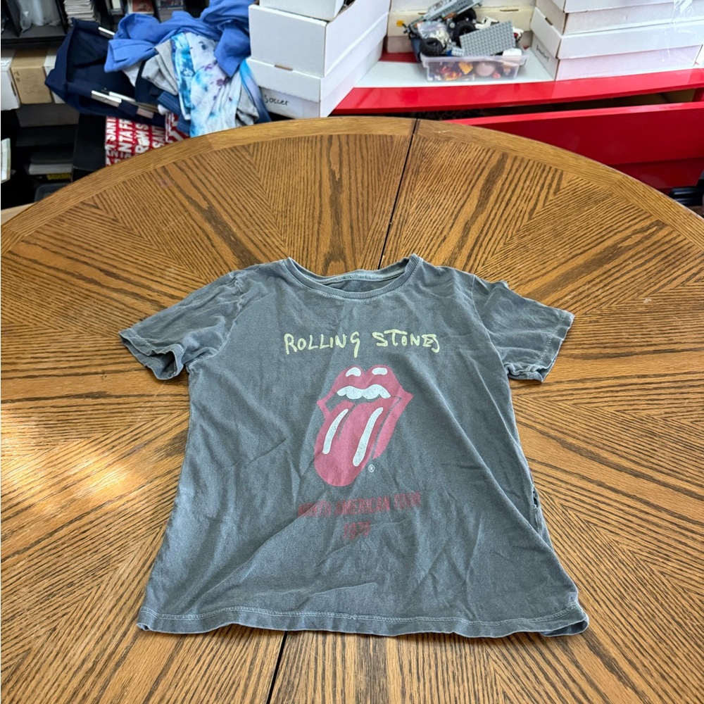 The Rolling Stones Charcoal Tee with Red Logo